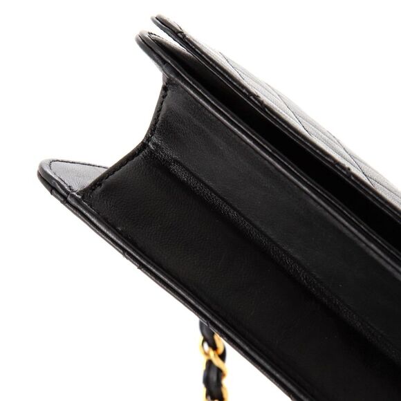 Chanel Vintage Full Flap Bag Quilted Lambskin Medium Black - Picture 7 of 10